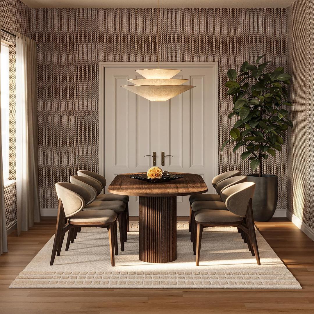 Rugs USA x Carmeon Hamilton Solid 4' x 6' Wool Area Rug for Living Room Bedroom Dining Room, Cream