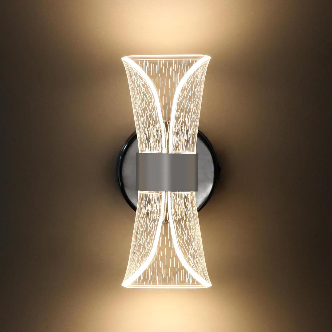 12V LED Wall Sconce with Switch, 3400K 6W 550LM Dimmable Bedside Reading Lamp with Acrylic Lens, RV Interior Light Fixture for RV, Trailer, Camper, Motorhome, Boat