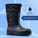 ACE Unisex Slip-Resistant Industrial Work Boots - Comfortable, Non-Slip Safety Slip-On Boots for Men & Women with Soft Toe or Composite Toe - Bullfrog Elite, Size 7, Black