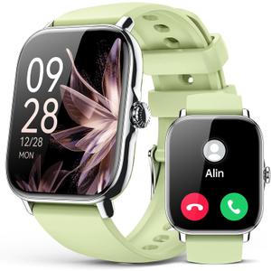 Smart Watch for Women Men- Answer/Make Call, 2025 IP68 Waterproof Fitness Step Sleep Tracker Watch with Monitor Activity Counter Smartwatch for Andriod iPhone iOS Samsung Compatible (1.91, Green)