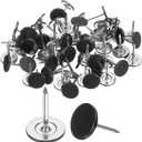 uxcell 100Pcs Upholstery Tacks, 11mmx15mm Flat Head Thumb Tack, Black