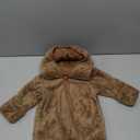 Newborn Baby Bear Outfit With Fold-Over Mittens and Footies Girls Boys Winter Fleece Clothes Hooded Romper Snowsuit (3-6Month, Brown)
