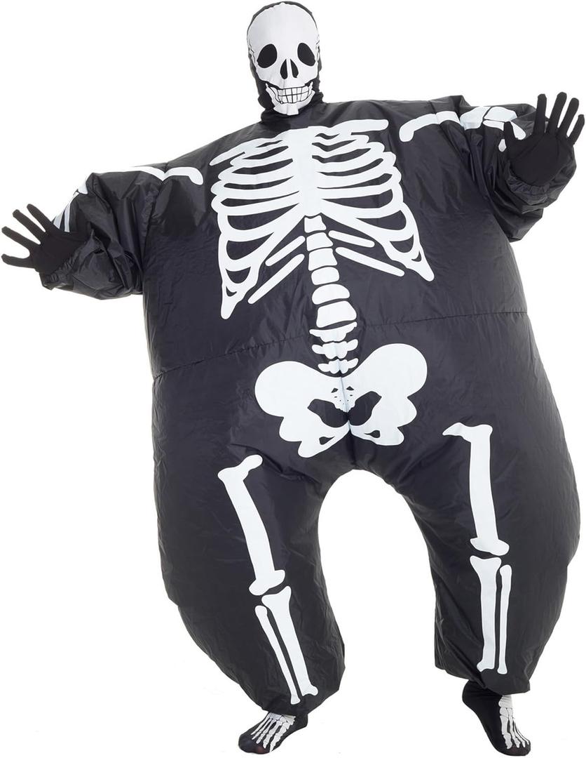 Morph Megamorph Inflatable Skeleton Costume, Blow Up Skeleton Inflatables, Blow Up Costumes for Adults, Funny Adult Inflatable Suit