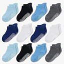 CozyWay Baby & Toddler Socks with Grippers Non Slip Ankle Grip Socks For Boys and Girls Babies - Comfy Soft Cotton - 12 Pack