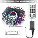 Brizled Color Changing Christmas Lights, 65.67ft 200 LED Cool White & Multicolor Christmas Lights, 11 Modes Remote Dimmable 29V Safe Adapter Outdoor Christmas Tree Lights String for Xmas Party Tree