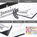 Ospelelf Desk Calendar 2026-2027 Wall Monthly Planner 12"x17" Leather Pad with Protective Cover 18 Months January 2026 - June 2027 Black