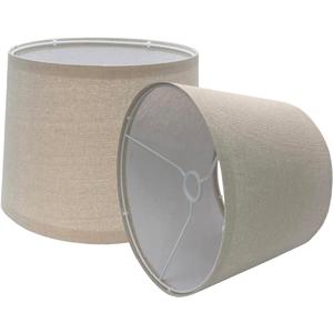 Uno Lamp Shades Set of 2, Drum Lamp shade 9" Top x 10" Bottom x 7.5" High, Barrel Small replacement Lampshade (Uno Fitter), Fabric Linen Lampshades table lamp shades, Assembly Required,2 Pack