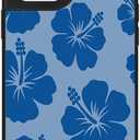 Flower Phone Case for iPhone 12/12 Pro - Slim Shockproof Hard Shell, 5ft Drop Protection, Cute Aesthetic Blue Hibiscus Pattern, Tough Protective Case for Women and Girl