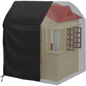 Outdoor playhouse covers waterproof, Wooden playhouse cover, 45" L x 40" W x 50" H, Rainproof, Sun Protection dust, , 420D Heavy duty oxford fabric, (Black)