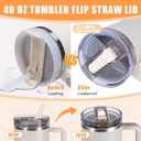 2 Pack 30 oz Tumbler Detachable Flip Straw Lid Replacement Fit for Stanley Quencher ProTour,Leak Proof Lid Compatible with Stanley Cup,No Spill Flip Top Tumbler Cover for Stanley Cup Accessories