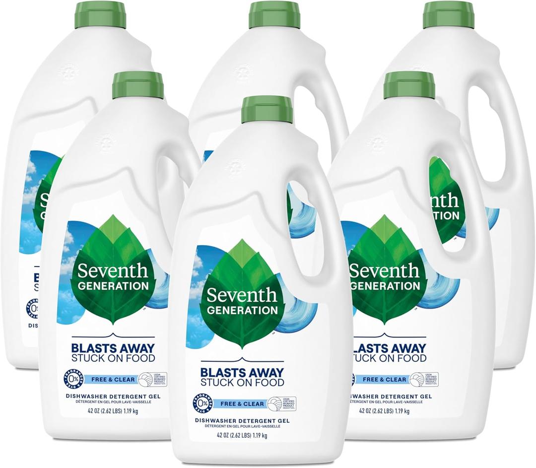 Seventh Generation Dishwasher Detergent Gel for Sparkling Dishes Free & Clear Fragrance Free 42 oz, Pack of 6 Seventh Generation Dishwasher Detergent Gel for Sparkling Dishes Free & Clear Fragrance Free 42 oz, Pack of 6