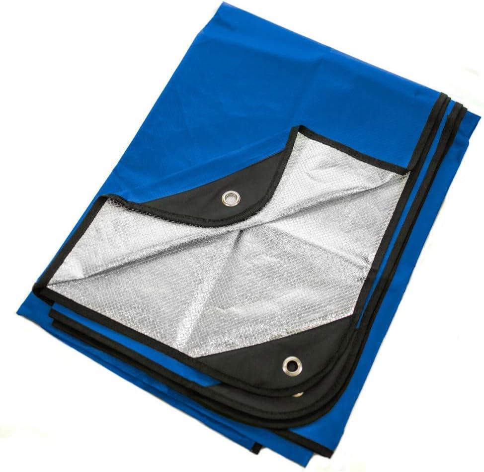 Arcturus Insulated Tarp | Reusable Heavy Duty Thermal Survival Blanket  60 x 82 in, Reflects 90% Body Heat, Waterproof, Windproof, 3-Layer Design, Reinforced Grommets, Blue