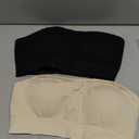 Strapless Bras for Women, S-XL, Non-Slip Silicone Padded Bandeau Bra with Free Clear Strap, Wireless Tube Top Bralette