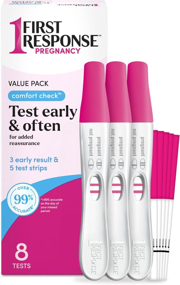 FIRST RESPONSE Comfort Check Pregnancy Test, 8 Count, Pink & White 06/11/2026
