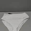 Tempt Me Women's High Waisted Bikini Bottom Tummy Control Ruched Bathing Suit Swim Bottom (White) Medium