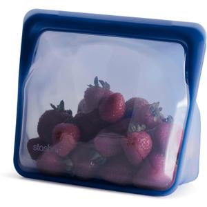 Stasher Premium Silicone Reusable Food Storage Stand-Up Mid Bag, Deep Ocean, Microwave, Sous Vide, Dishwasher, Oven and Freezer Safe, BPA Free, Leak-free, Eco-friendly, 56 Oz