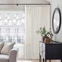 Memory Shape Trained Pinch Pleated Linen Curtains 100 Inches Long for Living Room Bedroom Custom Pleat with Hooks for Track Back Tab Light Filtering Window Curtain 100 Inch Drapes for Dining Room