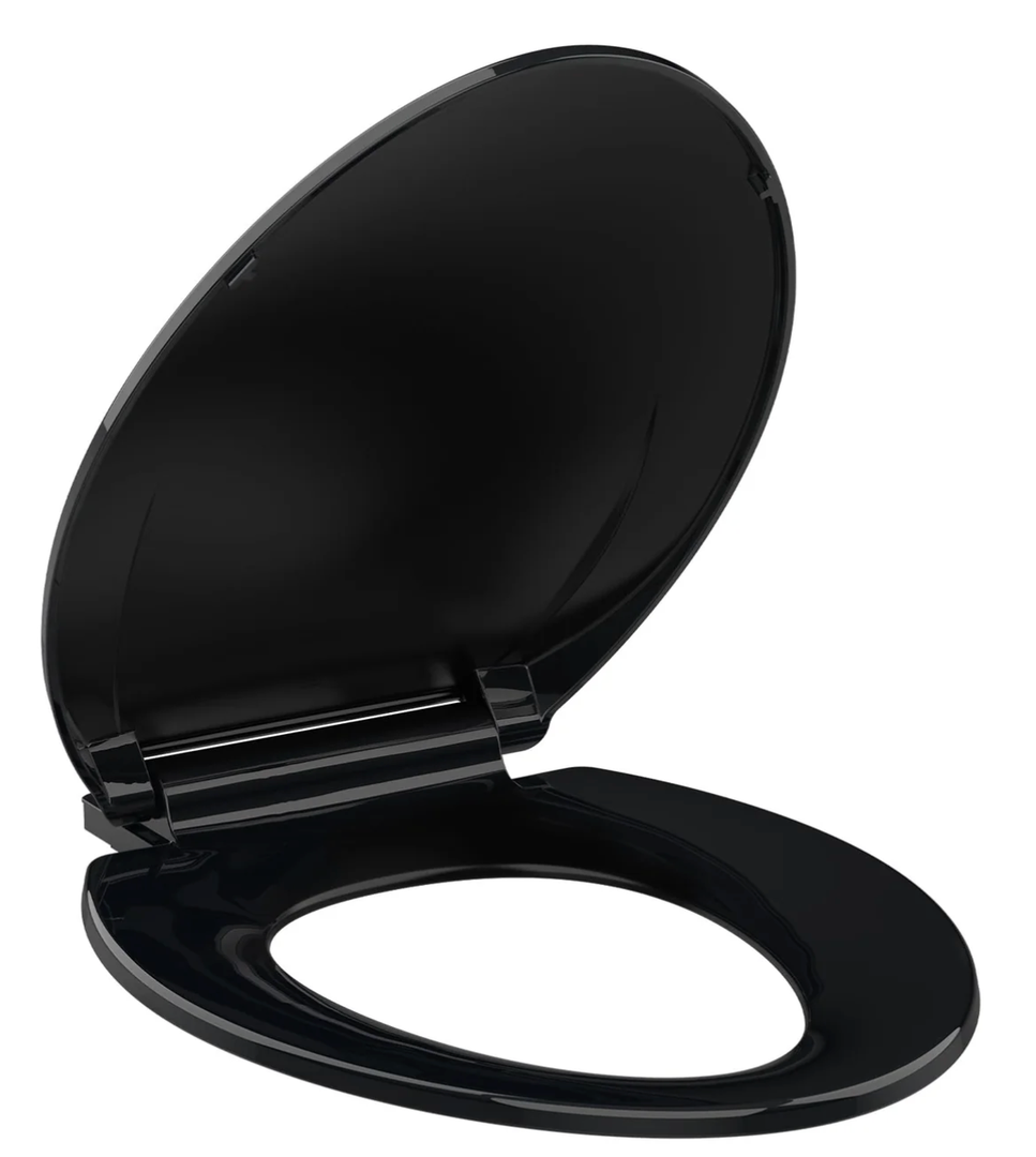 Garvee Toilet Seat Elongated,Toilet Seat with Quick-Release And Quick-Attach, Plastic Toilet Seat with Soft Close, Easy Install and Clean - Black