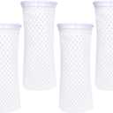 4 Pcs 4Inch Ring Honeycomb Filter Socks 150 Micron, Aquarium Filter Sock 3D Honeycomb Design, Aquarium Felt Filter Bags for Freshwater Saltwater Aquarium, Fits Eshopps and Aqueon, 9.5Inch Long (White)