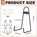 4 Pcs 6 Inch Adhesive Wall Mount Plate Display Stands No Drill Metal Medium Wall Easel Holder with Hooks Picture Frame Stand Rack for Home Office Plates Bowl Certificate Artwork