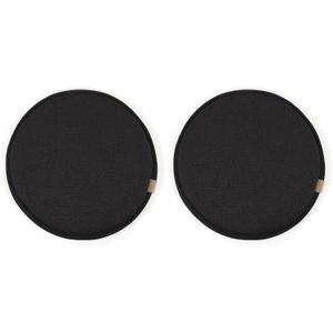 Greenjin 13 Inch Round Bar Stool Cushions for Kitchen Dining Chair, 2 Pack Non Slip Chair Seat Cushions with Straps, Round Chair Pad, Circle Stool Cushion for Bistro Hight Stool Black