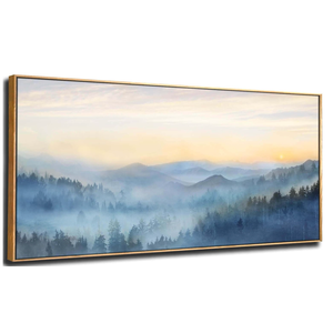Home Decor Mountain Wall Art Blue Large Framed Artwork for Living Room Bedroom Office Wall Decorations 29x58 Inch
