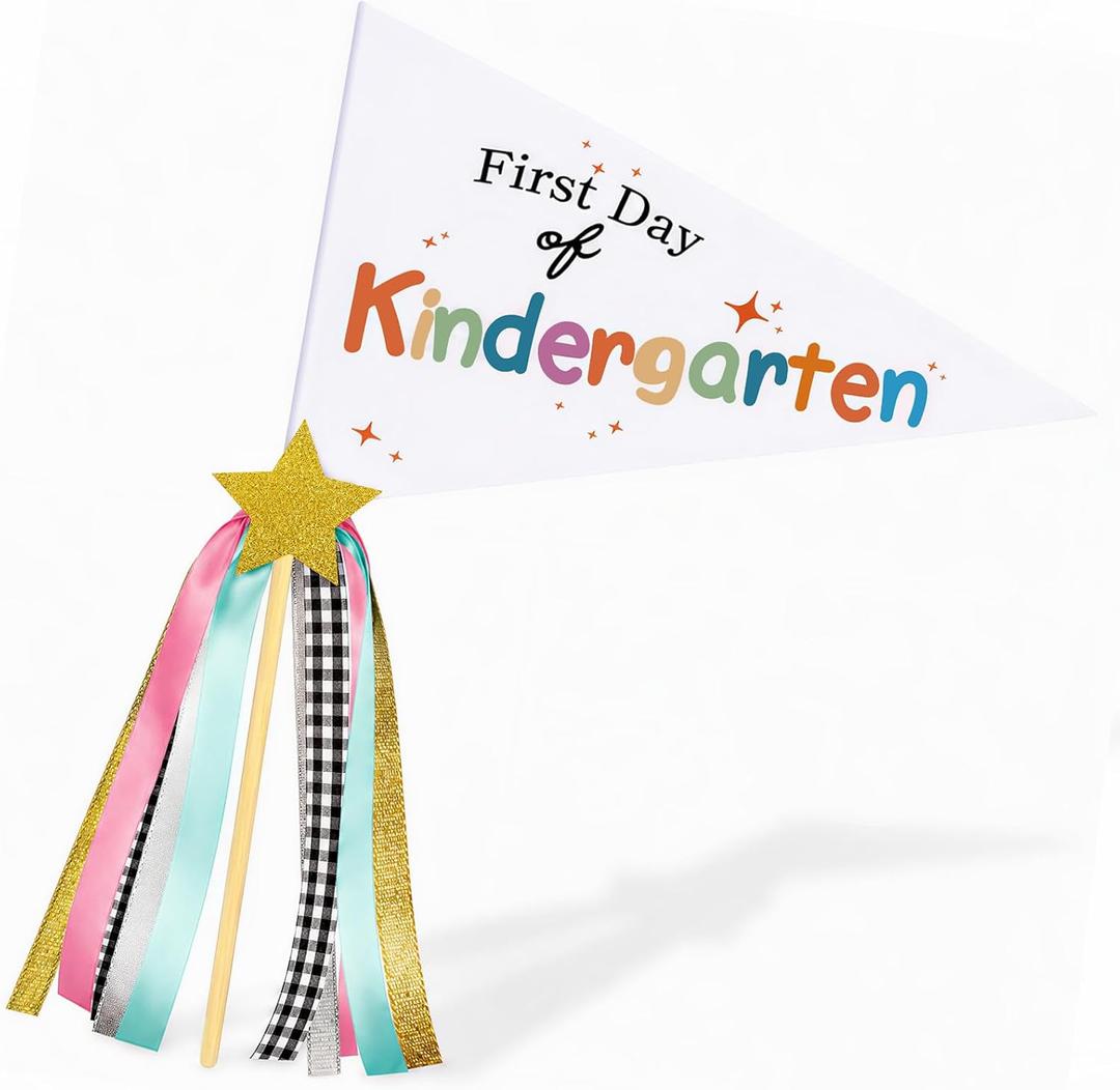 First Day of School Flag, Kindergarten Back to School Pennants