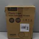 Ginkgo 100-Pack 20oz Clear Plastic Iced Coffee Cups with Lids and Straws, Leak-Proof & Sturdy Disposable To Go Cups for Smoothies, Milkshake, Cold Beverages, Coffee Bar Accessories