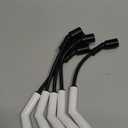 Dasbecan 9070C Spark Plug Wire Extreme 9000 Ceramic Boot Compatible with GM LS3 LS4 LS7 Engines(Black White, 5pcs)