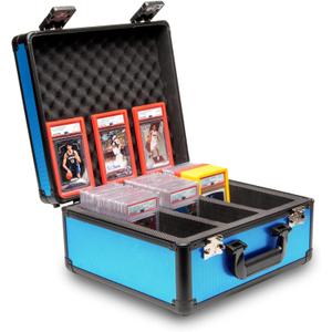 SLAB ARMOR 3 Row Graded Card Storage Box PSA Card Slab Case For Graded cards Hold 120+ Slabs Graded Card Case PSA Graded Card Storage Sports Baseball Card Collector Gifts (ROYAL BLUE)