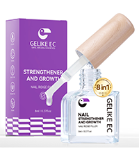 Nail Ridge Filler For Damaged Nails: Gelike ec 8 in 1 Nail Strengthener for Thin Nails and Growth - Protein Nail Ridge Filler with Top Coat Free 2 Packs