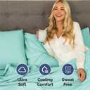 Queen Size 4 Piece Sheet Set - Comfy Breathable & Cooling Sheets - Hotel Luxury Bed Sheets for Women & Men - Deep Pockets, Easy-Fit, Extra Soft & Wrinkle Free Sheets - Spa Blue Oeko-Tex Bed Sheet Set
