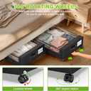 Molutsody Under Bed Storage with Wheels, 2-Pack Underbed Storage Containers with Clear Lids, Under Bed Shoe Storage Organizer, Rolling Under the Bed Storage Bins for Clothes Shoes Blankets (Black), 16.95"x31.5"