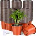 300 Pack 4 Inch Plastic Nursery Pots for Plants, Small Seedling Pots Succulent Pots Flower Pots with Drainage Holes, Come with 300pcs Plant Labels