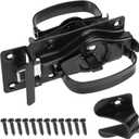 SANKINS Gate Door Latch, Dual-Sided Operation, Heavy Duty Durable Gate Door Latches for Wooden, Vinyl, Metal Gates, Suitable for Inward and Outward Opening Gates, Enhanced Security with Lock, Black