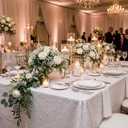 Horaldaily White Pearl White Gauze Tablecloth 6084 Inch Rectangular, Spring Summer Tulle Lace Cheesecloth, Bridal Shower Table Cover for Wedding Birthday Table Decor