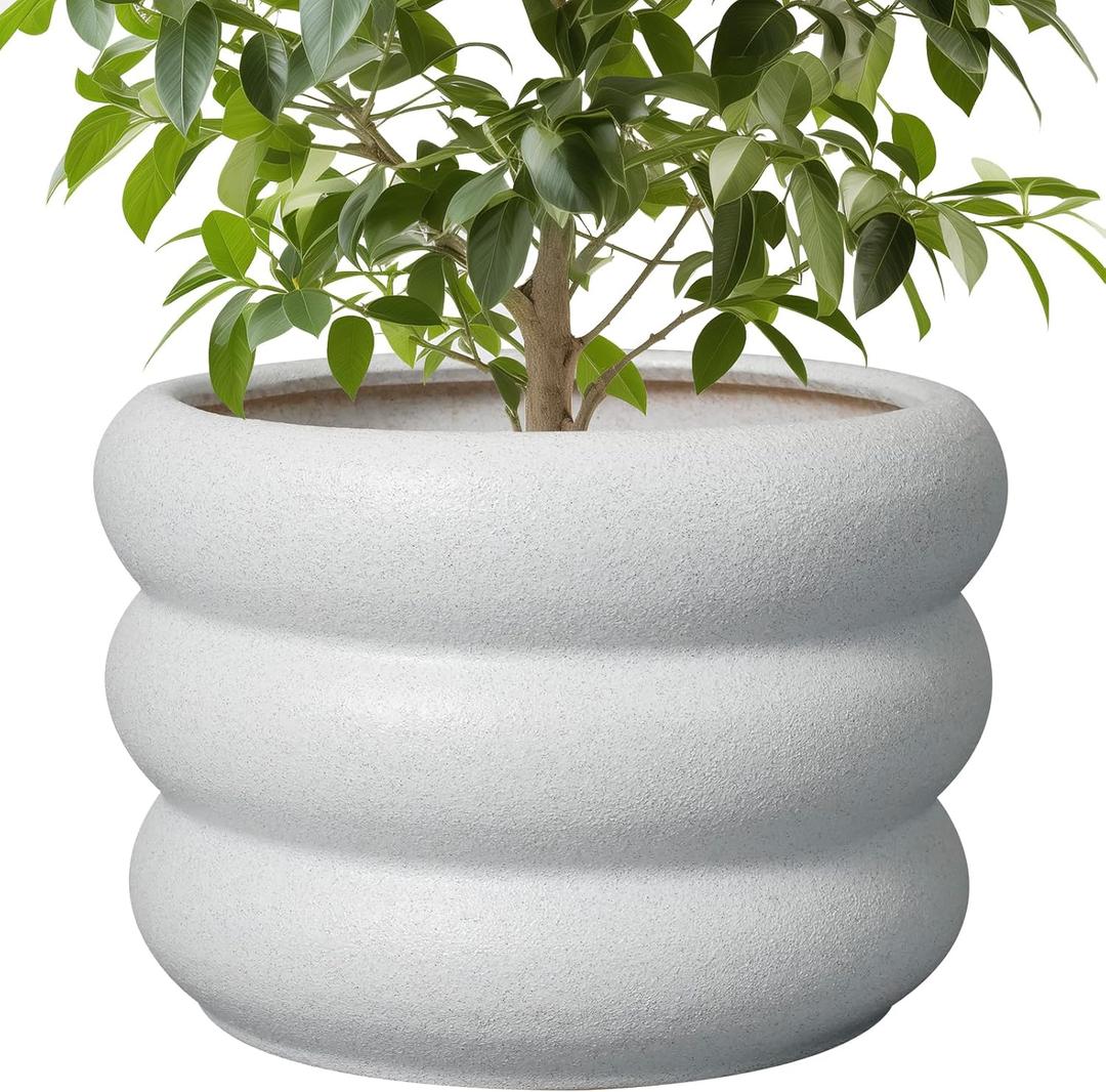 SQOWL Ceramic Planter Pot - 10 Inch Plant Pot with Drainage Hole Large Planter for Indoor Plants Outdoor Flower Pot Decorative Plant Pot for Garden Bathroom Decor White SQOWL Ceramic Planter Pot - 10 Inch Plant Pot with Drainage Hole Large Planter for Indoor Plants Outdoor Flower Pot Decorative Plant Pot for Garden Bathroom Decor White