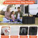 PEASUG XXXL Insulated Bags for Food Delivery with Removable Hard Bottom,Pizza Delivery Bags, Large Capacity Cooler Bag Keep Food Warm for Grocery Shopping and Catering, Foldable, Heavy-Duty (Black)