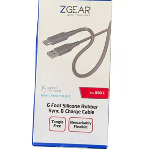 Zgear 6Ft Silicone Rubber Sync and charging Cable For USBC and Galaxy A25 5G clear Case Combo Pack