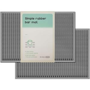 2 Pack Bar Mat, Home Bar Tool Drying Mats, Bar Accessories for The Home Bar Set 18''x12''Gray for Bars, Outdoor Camping, Bar for Home