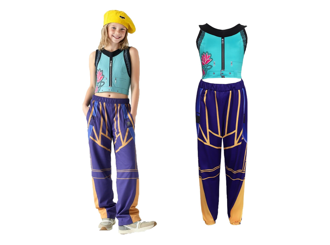 Girls Demon Hunter Pop Singer Rumi Mira Zoey Costume for Girls Halloween Party Cosplay Dance Stage Outfit Set L