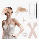 PLULON 1920s Flapper Great Gatsby Accessories Set Fashion Roaring 20's Theme Set