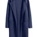ANRABESS Womens Cardigan Sweater Open Front Knit Long Coatigan Dressy Casual Jacket Coat 2025 Fall Outfits Classy Clothes (Large, Navy Blue)