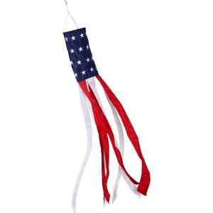 Homissor Embroidered American US Flag Windsock- 60 Inch Outdoor Hanging Heavy Duty 4th of July Red White Blue Patriotic US Flag Wind Sock Fade Resistant Weatherproof Patriotic Decorations