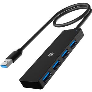 USB 3.0 Hub, 4-Port USB Hub, USB Splitter USB Expander for Laptop, Xbox, Thumb Drive, HDD, Console, Printer, Camera, Keyboard, Mouse, and More