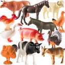 Large Farm Animal Toys -  Plastic Farm Animals for Kids, Realistic Ranch / Barnyard Toy Figures Styles