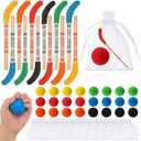 Noveread 72 Pcs Hockey Party Favors Include 24 Hockey Pencils with Erasers 24 Balls 24 Bags Pencils Foam Balls Gifts for Classroom School Birthday Party Prize