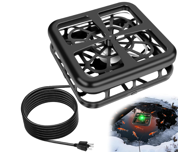 SprintGy Floating & Submersible Pond Heater, 500W Pond Heaters for Outdoor Ponds with Fish, Thermostat Control Pond Deicer with Indicator Lights, Koi Pond Stock Tank Water Trough Heater for Winter