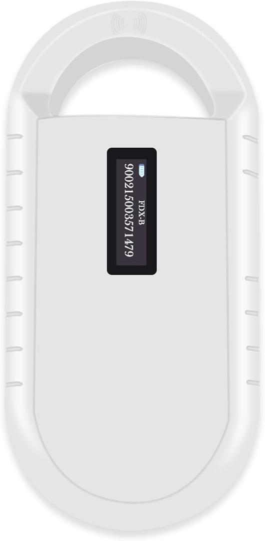 Smoostart Microchip Scanner, 1000 Records Increased Huge Data Storage Upload to PC, Scanning Distance and Speed Increase, Only Compatible with FDX-B/EMID (15/10) Digits Microchips (Pt160 White)