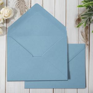 Whaline 50Pcs A7 Invitation Envelopes Set Dusty Blue Greeting Card Envelopes V-Flap Envelopes GiftCard Sleeves for Mailing Envelopes Sending Card Wedding Baby Shower Birthday, 7.3x5.3 Inch